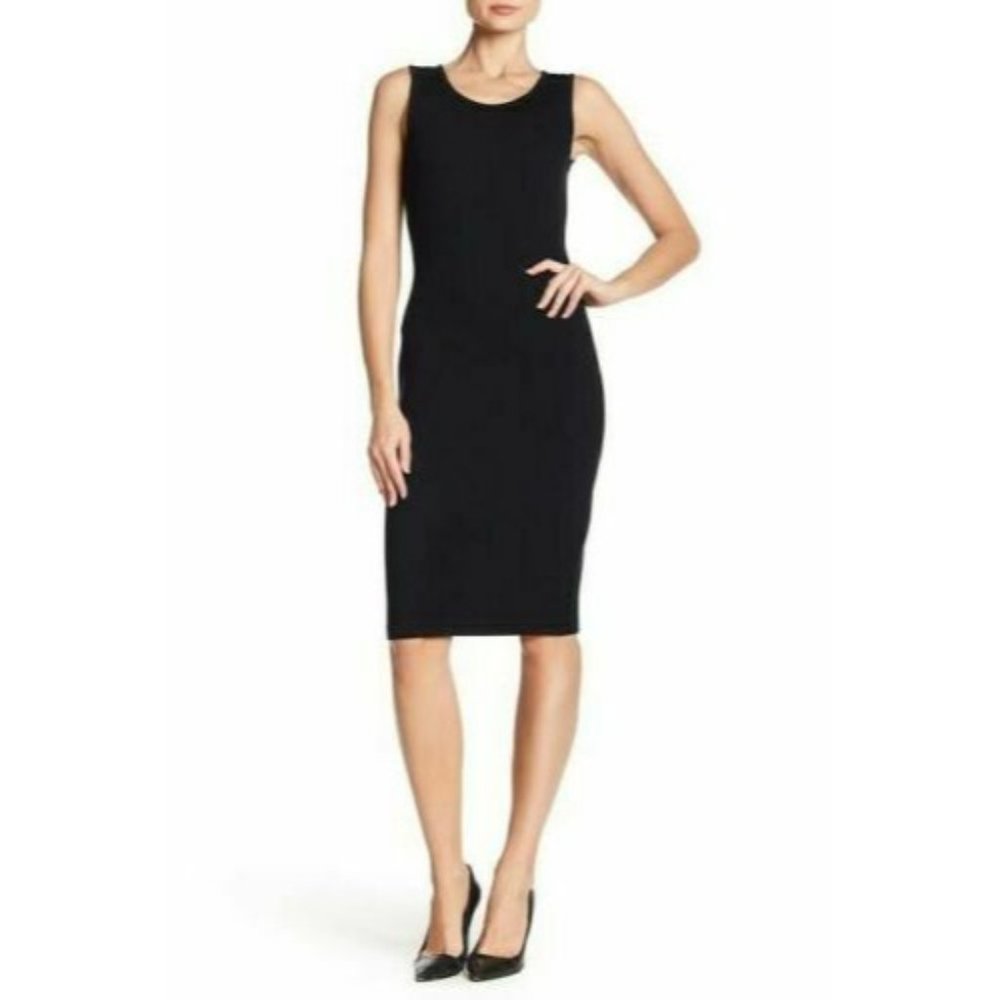 ST. John Basics Black Santana wool blend Knit Tank Sleeveless Dress Size 2 Black